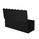 Ver imagem 3 de Calçadeora Baú Recamier Solteiro 100CM Alanis Suede Preto - D A DECOR