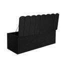 Ver imagem 2 de Calçadeora Baú Recamier Solteiro 100CM Alanis Suede Preto - D A DECOR