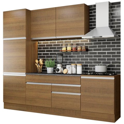 Armário de Cozinha Completa 240cm Rustic Bari Madesa 01