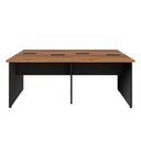 Ver imagem 4 de Plataforma de Trabalho 4 Lugares Pé Painel F5 MDF-MDP 180cm Nogal com Preto F5 Office