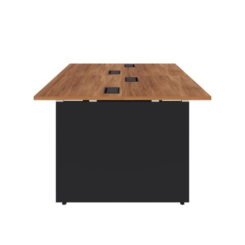 Plataforma de Trabalho 4 Lugares Pé Painel F5 MDF-MDP 180cm Nogal com Preto F5 Office