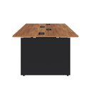 Ver imagem 1 de Plataforma de Trabalho 4 Lugares Pé Painel F5 MDF-MDP 180cm Nogal com Preto F5 Office