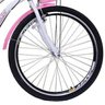 Bicicleta Retrô Vintage Aro 26 18v Feminina Beach Rosa com Branco com Cestinha - 4