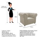 Ver imagem 4 de Kit Poltrona e Namoradeira Chesterfield Ana Suede Bege- Doce Sonho Móveis