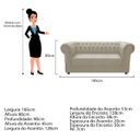 Ver imagem 5 de Kit Poltrona e Namoradeira Chesterfield Ana Suede Bege- Doce Sonho Móveis