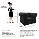 Ver imagem 4 de Kit Poltrona e Namoradeira Chesterfield Ana Suede Preto - Doce Sonho Móveis