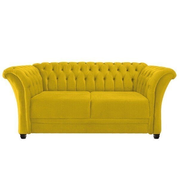 Kit 02 Poltronas e Namoradeira Chesterfield Sofia Corano Amarelo - Doce Sonho Móveis - 5