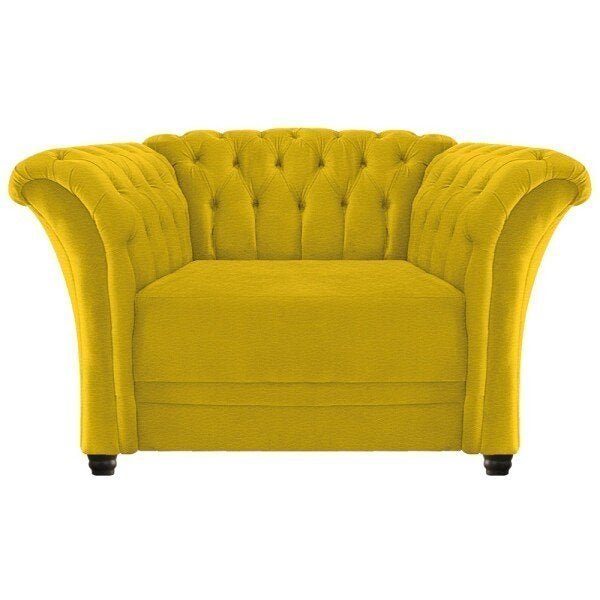 Kit 02 Poltronas e Namoradeira Chesterfield Sofia Corano Amarelo - Doce Sonho Móveis - 4