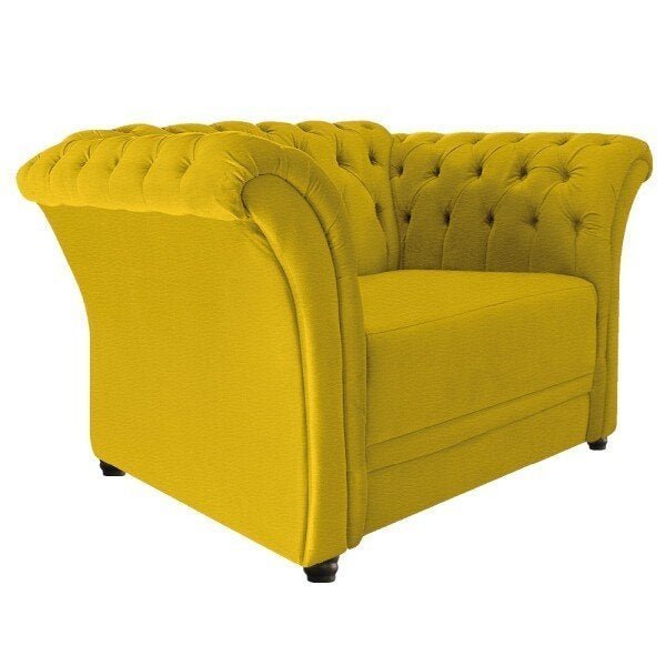 Kit 02 Poltronas e Namoradeira Chesterfield Sofia Corano Amarelo - Doce Sonho Móveis - 2