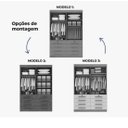 Ver imagem 3 de Guarda Roupa Mônaco 4 Portas com Espelho Branco - D Doro