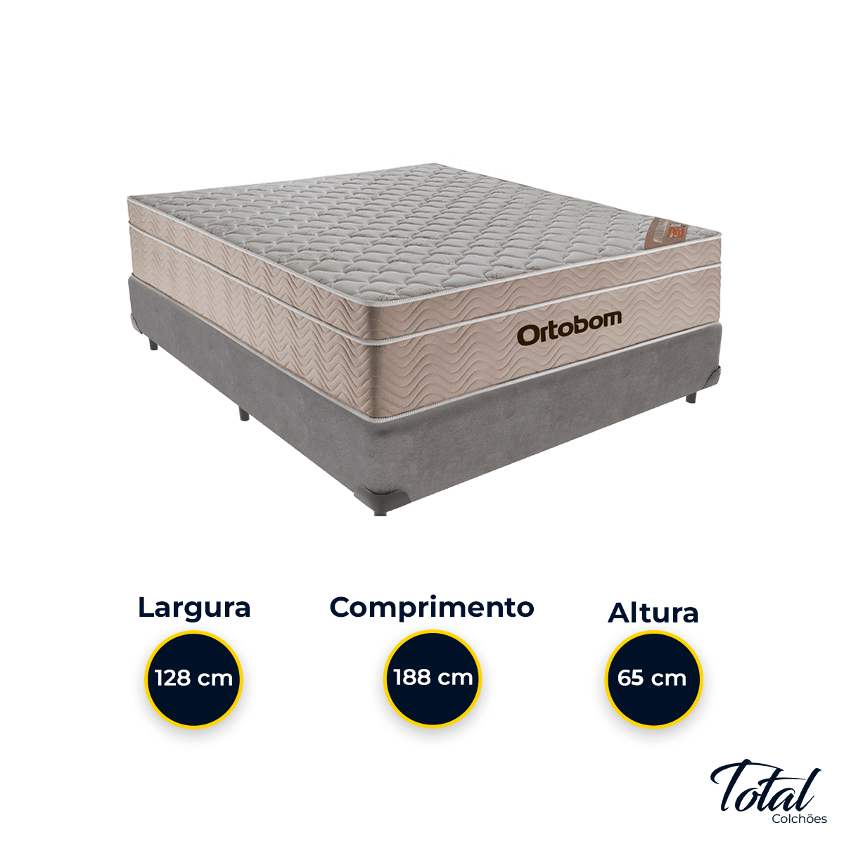 Cama Box Viúvo Cinza e Colchão Airtech Springpocket Molas Ensacadas Ortobom - 3