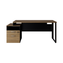 Ver imagem 4 de Mesa Savoia Diretor Dinâmica com Gaveteiro Pé Quadro Macadamia/preto