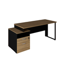 Ver imagem 1 de Mesa Savoia Diretor Dinâmica com Gaveteiro Pé Quadro Macadamia/preto