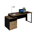 Ver imagem 3 de Mesa Savoia Diretor Dinâmica com Gaveteiro Pé Quadro Macadamia/preto