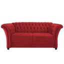 Ver imagem 2 de Namoradeira Chesterfield Sofia Suede Vermelho