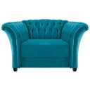 Ver imagem 2 de Poltrona Decorativa Chesterfield Sofia Suede Azul Turquesa - Doce Sonho Móveis