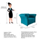 Ver imagem 3 de Poltrona Decorativa Chesterfield Sofia Suede Azul Turquesa - Doce Sonho Móveis