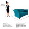 Namoradeira Chesterfield Sofia Suede Azul Turquesa - 3
