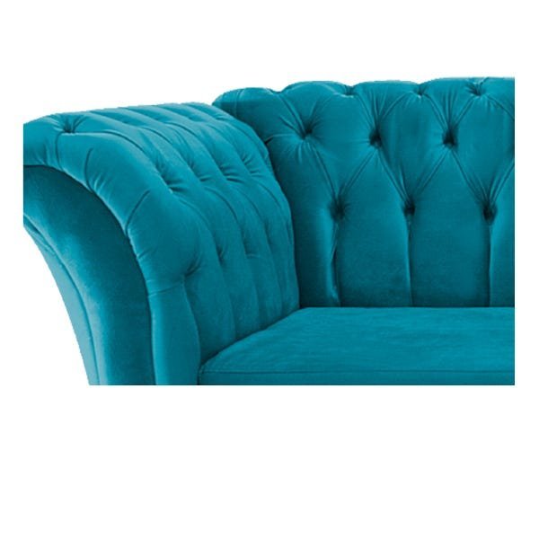 Namoradeira Chesterfield Sofia Suede Azul Turquesa - 4