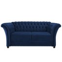 Ver imagem 2 de Namoradeira Chesterfield Sofia Suede Azul Marinho