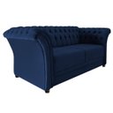 Ver imagem 1 de Namoradeira Chesterfield Sofia Suede Azul Marinho