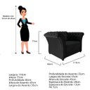 Ver imagem 3 de Poltrona Decorativa Chesterfield Sofia Suede Preto - Doce Sonho Móveis