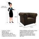 Ver imagem 4 de Kit Poltrona e Namoradeira Chesterfield Ana Suede Marrom - Doce Sonho Móveis