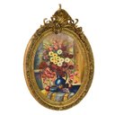 Ver imagem 1 de Quadro Decorativo Clássico com Moldura Entalhada e Óleo sobre Tela 142x45x9cm