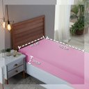 Ver imagem 3 de Lençol Cama Solteiro 100% Algodão com Elástico Percal 300 Fios Hotel Pousada:rosa Bebe