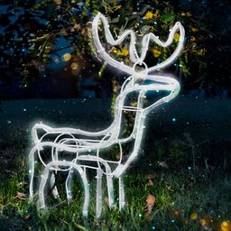 Armação Rena Macho de Led Média 45cm Altura 220v Branco Frio - 1
