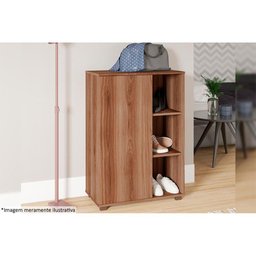 Armário Sapateira Solteiro BST 21 c/ 1 Porta e 3 Nichos Branco - BRV - 6