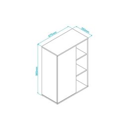 Armário Sapateira Solteiro BST 21 c/ 1 Porta e 3 Nichos Branco - BRV - 2