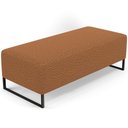 Ver imagem 1 de Puff Decorativo Sala de Estar Bali W01 Base Ferro 120x50 cm Bouclê Terracota - Lyam Decor