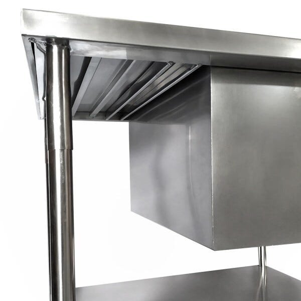 Mesa Pia Aço Inox Industrial com Paneleiro e Duas Cubas 50x40x25 (Esquerdo) - 170x60x80cm - Brascool - 6