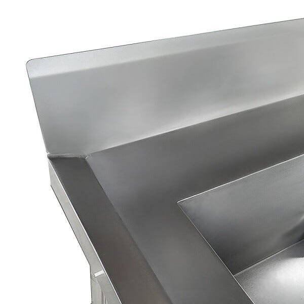 Mesa Pia Aço Inox Industrial com Paneleiro e Duas Cubas 50x40x25 (Esquerdo) - 170x60x80cm - Brascool - 4