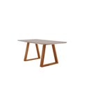 Ver imagem 1 de Mesa de Jantar Viena Madeira Maciça 140x80cm Tampo Retângular Vidro Móveis Minas Off White