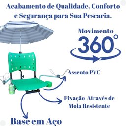 Cadeira para Barco Giratória Dobrável com Acessórios Verde - 8