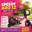 Ver imagem 3 de Bicicleta Infantil Aro 12 Rosa Baby Style Speedy com Rodinhas Removíveis Cesto Cestinha Menina Freio
