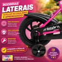Ver imagem 6 de Bicicleta Infantil Aro 12 Rosa Baby Style Speedy com Rodinhas Removíveis Cesto Cestinha Menina Freio