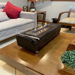 Lareira Ecológica no Dormente com Rodinhas e Queimador em Inox - 70 x 22 cm - Quilotoa - 3
