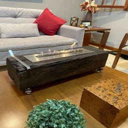 Lareira Ecológica no Dormente com Rodinhas e Queimador em Inox - 70 x 22 cm - Quilotoa - 2