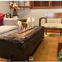 Ver imagem 1 de Lareira Ecológica no Dormente com Rodinhas e Queimador em Inox - 70 x 22 cm - Quilotoa