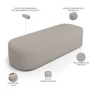Ver mais imagens de Cabeceira Cama Box Queen 160cm Lanna com Puff Recamier Doha W01 Linho Bege - Lyam Decor