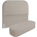 Ver imagem 1 de Cabeceira Cama Box Queen 160cm Lanna com Puff Recamier Doha W01 Linho Bege - Lyam Decor