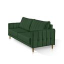 Ver imagem 2 de Sofá Living Biagio 1,70m Veludo Pés Madeira Espuma D-28:verde