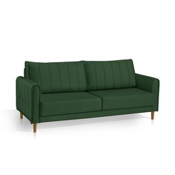 Sofá Living Biagio 1,70m Veludo Pés Madeira Espuma D-28:verde - 3