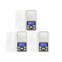 Ver imagem 1 de Kit 3 Balanças de Bolso Digitais Pocket Scale de Alta Precisão Eletrônicas Portáteis 500g:prata/únic
