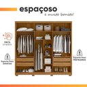 Ver mais imagens de Guarda Roupas Casal Detalhe Ripado com Espelho 6 Portas 4 Gavetas Roma Madeirado/off White Madeirado