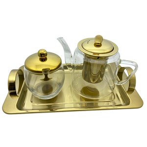 Conjunto para Chá Dourado 3 peças Fineza