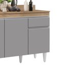 Ver imagem 5 de Balcão Gabinete 120cm com Tampo 3 Portas 1 Gaveta Arizona Castanho/cinza - Lumil Móveis